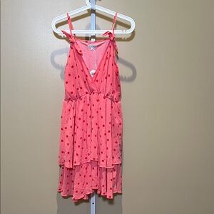 Kling Pink Polka Dot Sundress with Tie Straps